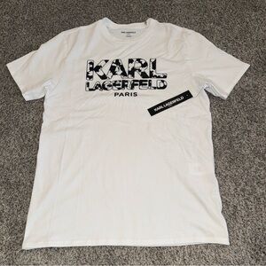 Karl Lagerfeld White Graphic Tee for Men